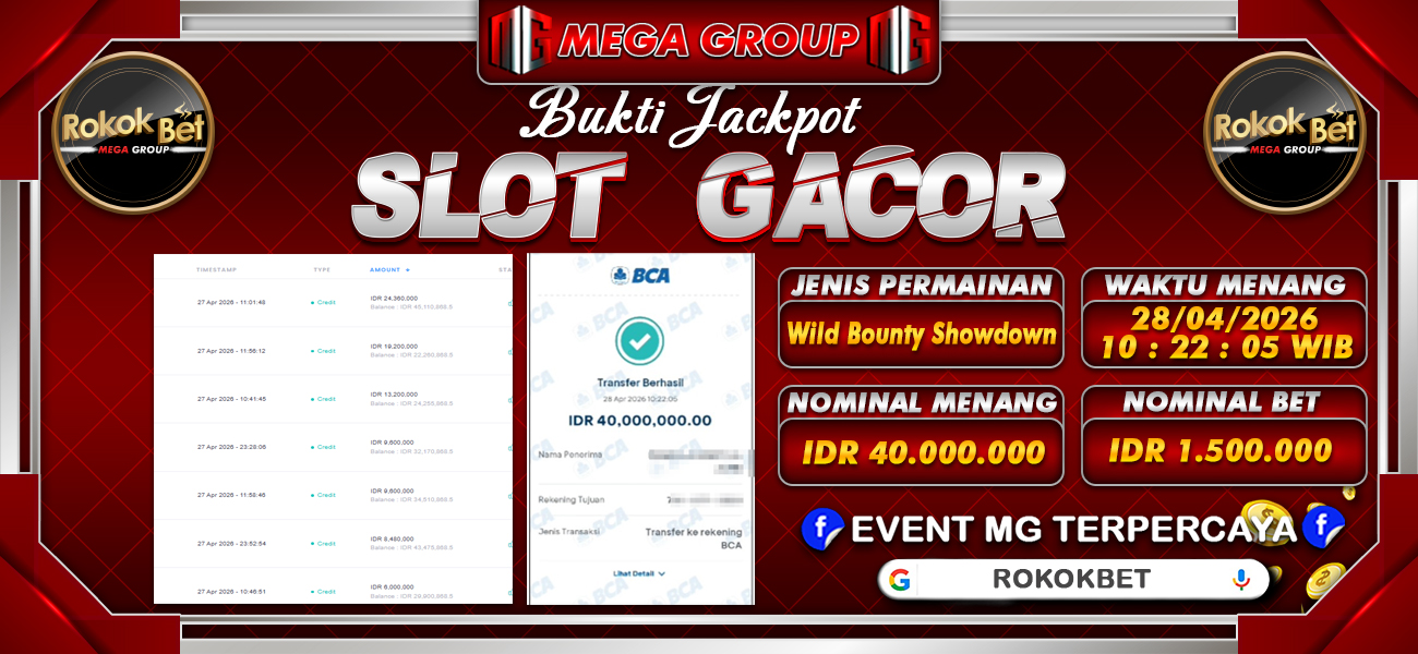 Bukti JP situs Rokokbet hari Selasa, 28 April 2026