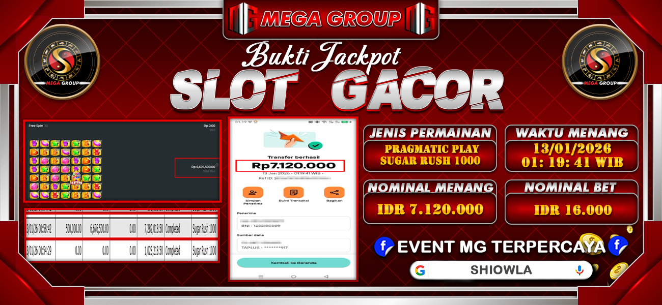 Bukti JP situs Shiowla hari Selasa, 13 Januari 2026