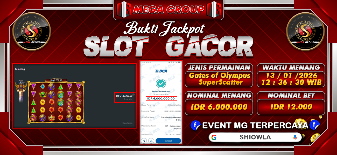 Bukti JP situs Shiowla hari Selasa, 13 Januari 2026