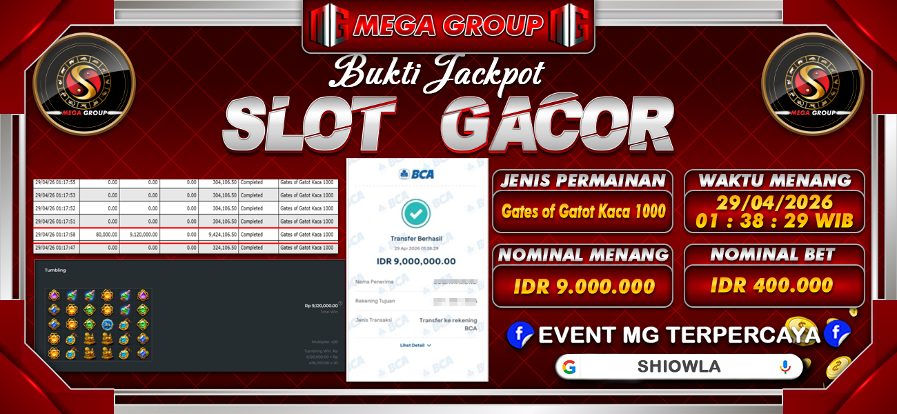 Bukti JP situs Shiowla hari Rabu, 29 April 2026