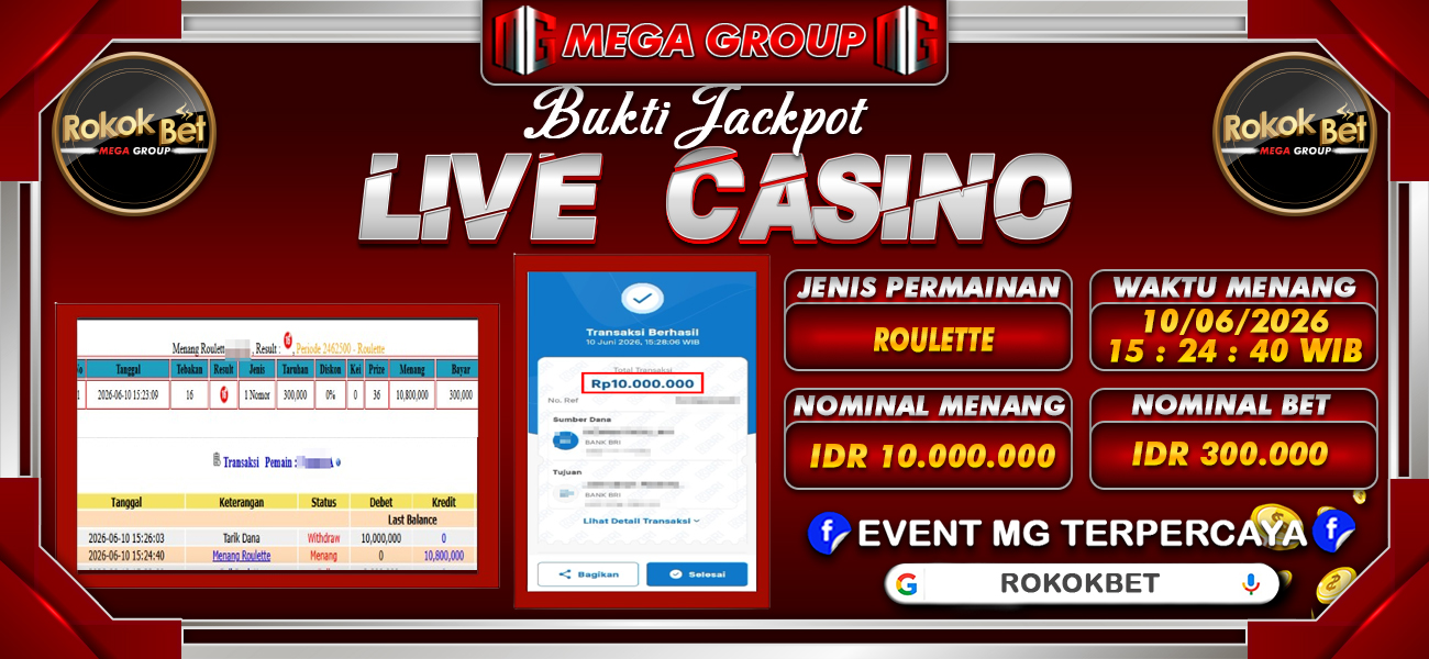 Bukti JP situs Rokokbet hari Kamis, 11 Juni 2026