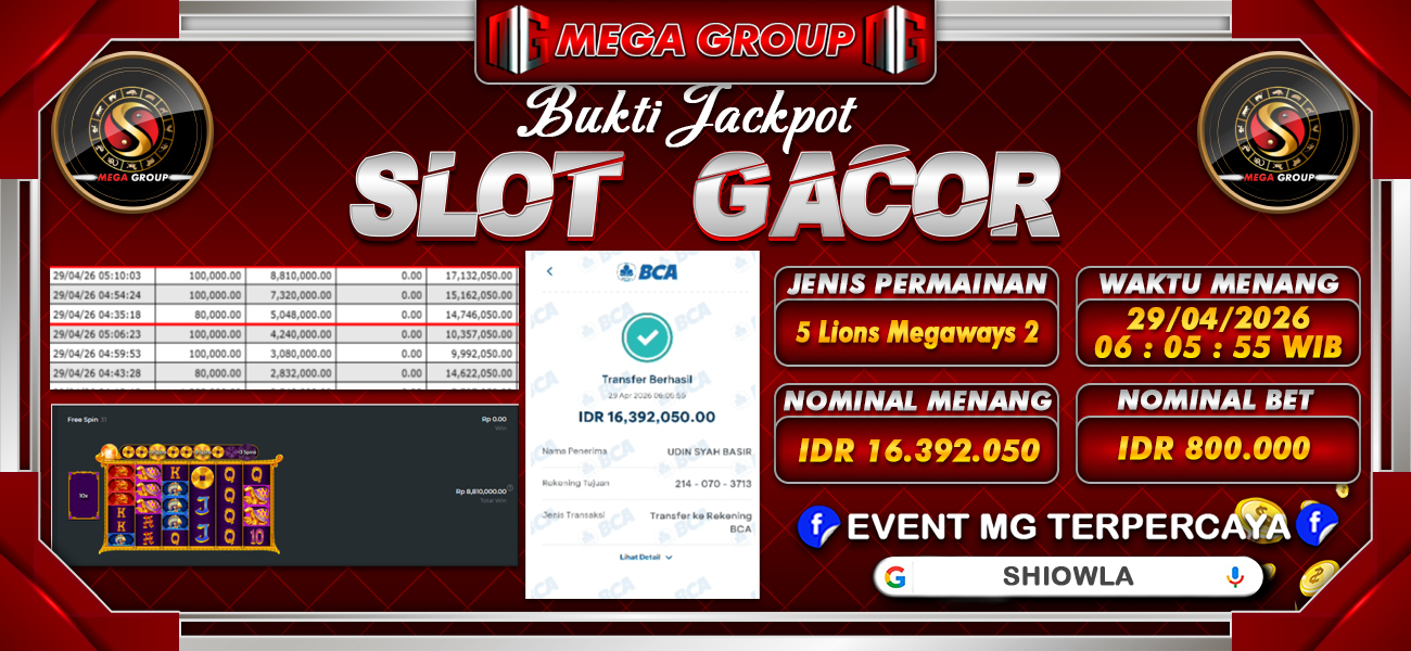 Bukti JP situs Shiowla hari Rabu, 29 April 2026