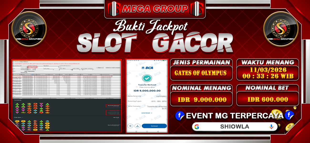 Bukti JP situs Shiowla hari Rabu, 11 Maret 2026