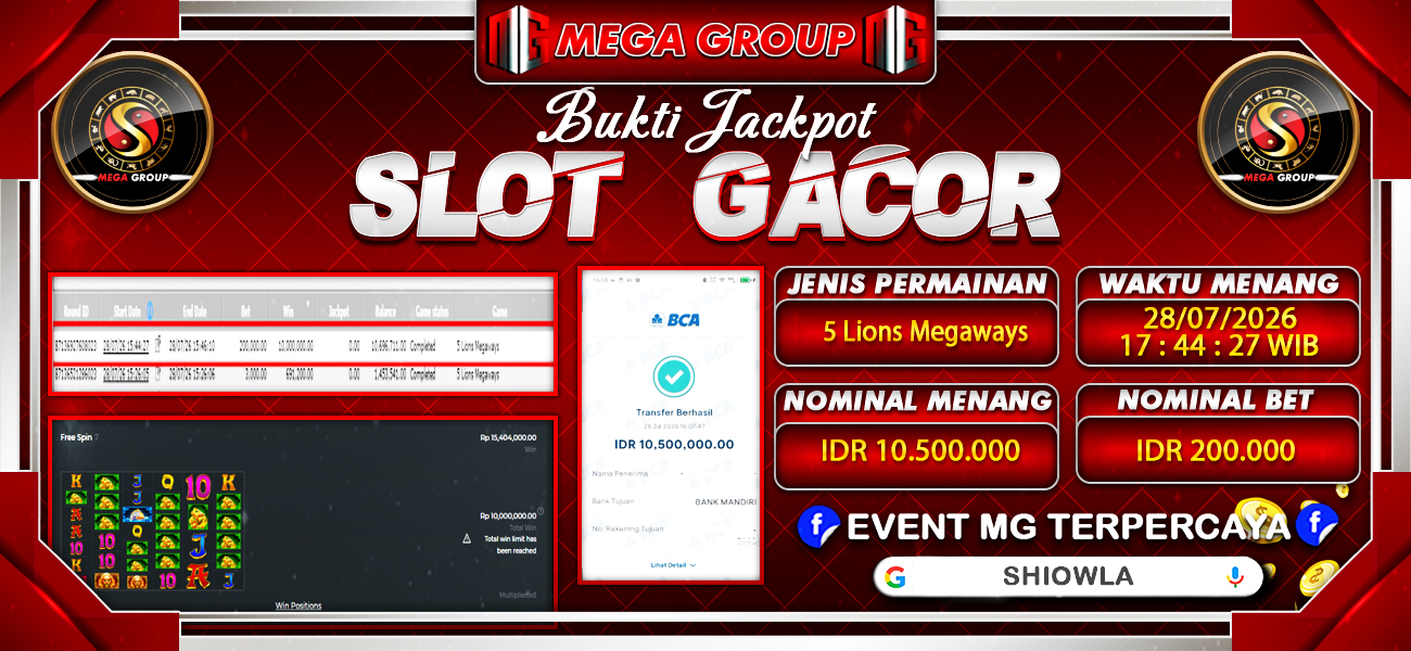 Bukti JP situs Shiowla hari Selasa, 28 Juli 2026