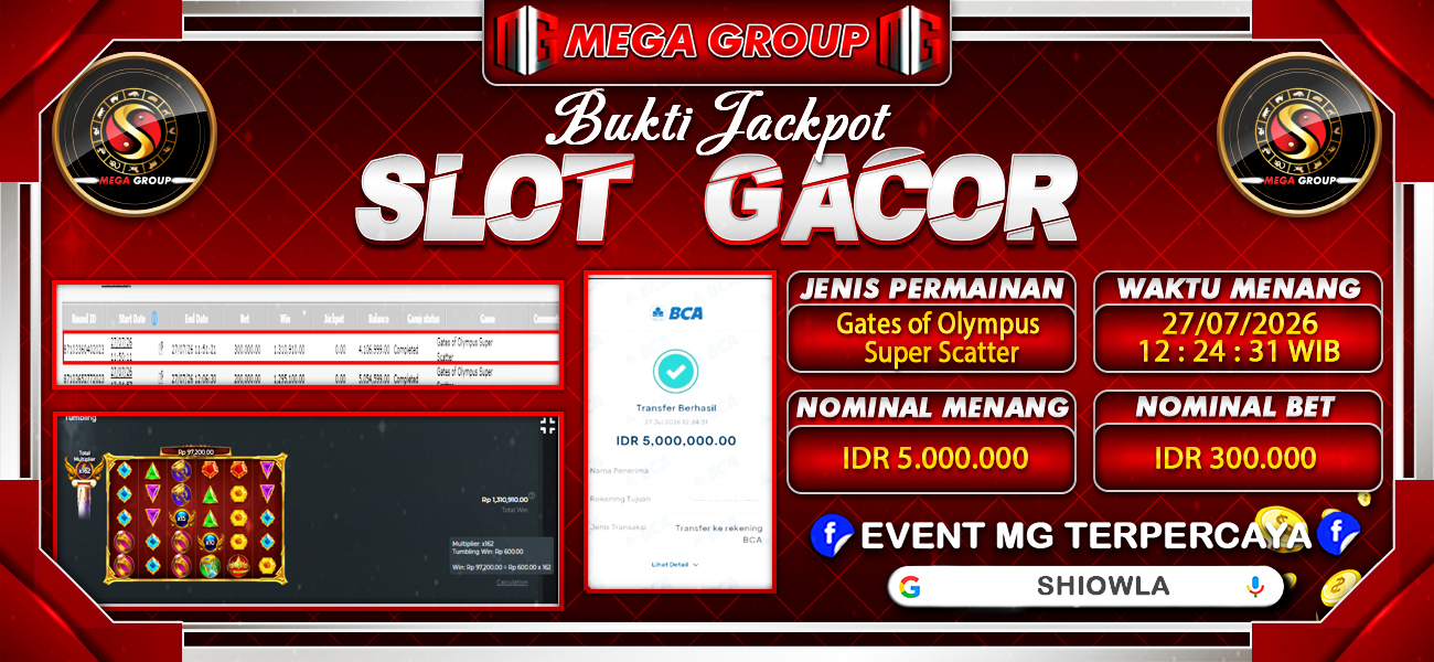 Bukti JP situs Shiowla hari Senin, 27 Juli 2026