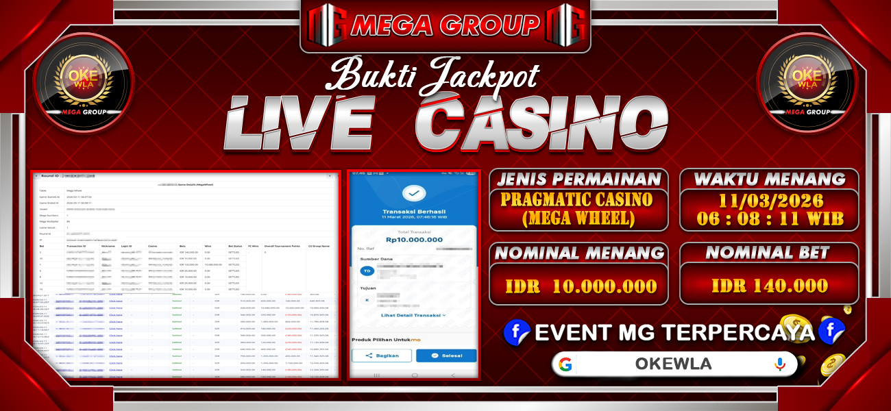 Bukti JP situs Okewla hari Rabu, 11 Maret 2026