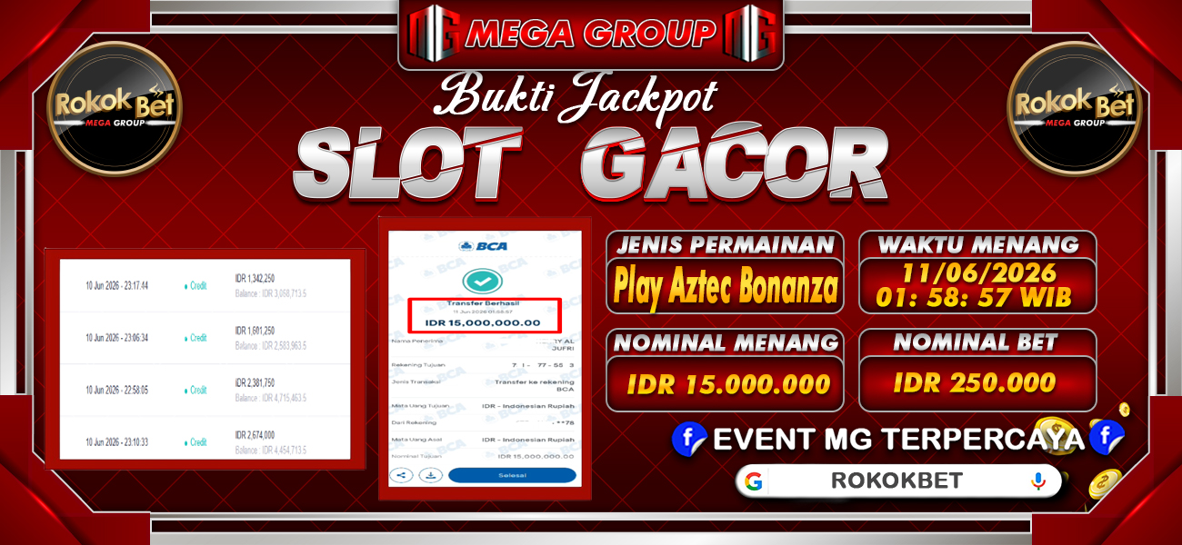 Bukti JP situs Rokokbet hari Kamis, 11 Juni 2026