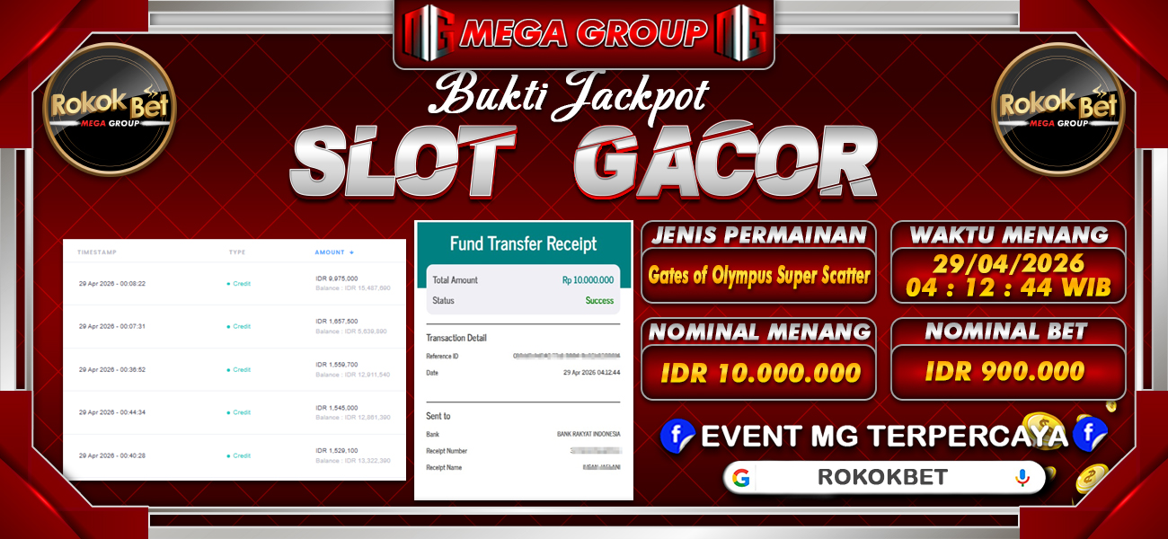 Bukti JP situs Rokokbet hari Rabu, 29 April 2026