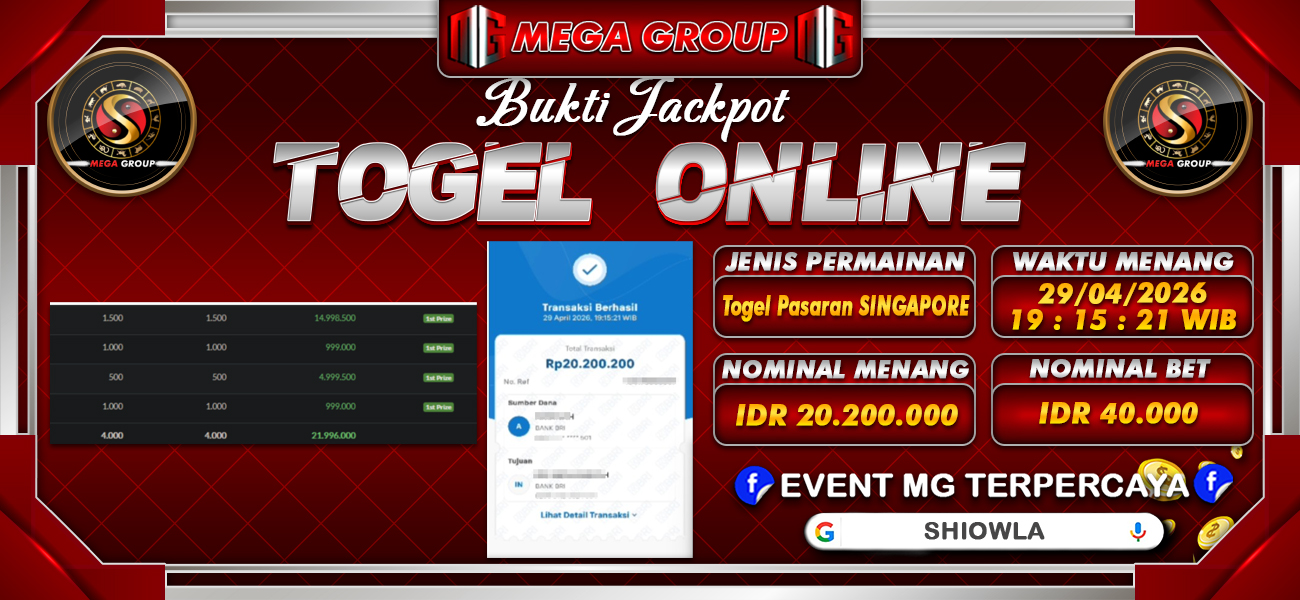 Bukti JP situs Shiowla hari Rabu, 29 April 2026