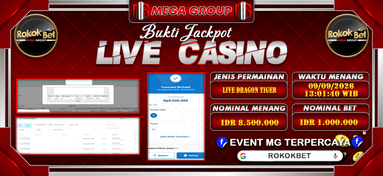 Bukti JP situs Rokokbet hari Rabu, 09 September 2026